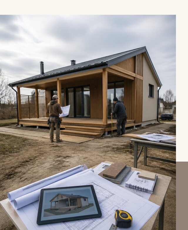 Проектирование домов 7 на 7 с террасой под ключ в Славгороде